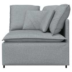 vidaXL Modularni kotni kavč z blazinami svetlo siv 100 cm