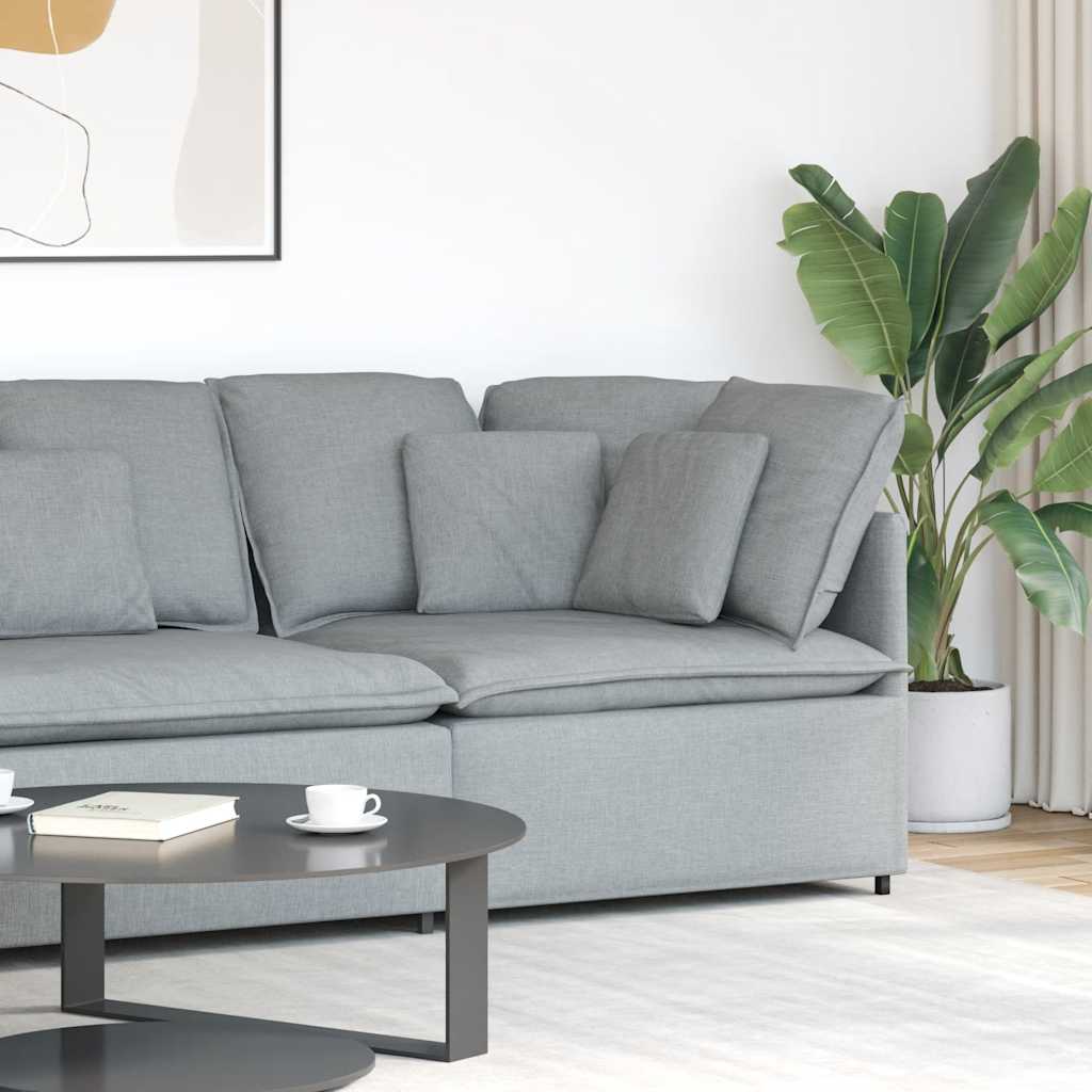 vidaXL Modulares Sofa Eckmodul mit Kissen Hellgrau 100 cm