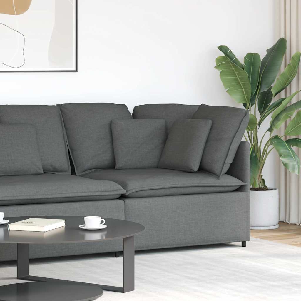 vidaXL Modulares Sofa Eckmodul mit Kissen Dunkelgrau 100 cm