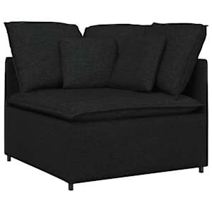 vidaXL mooduldiivani nurgamoodul patjadega, must, 100 cm