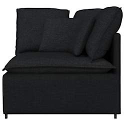 vidaXL Module d'angle pour canap&eacute; modulable avec coussins noirs 100 cm