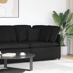 Modularni kotni kavč z blazinami črne barve 100 cm