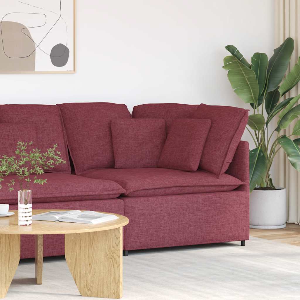 vidaXL Modulares Sofa Eckmodul mit Kissen Weinrot 100 cm