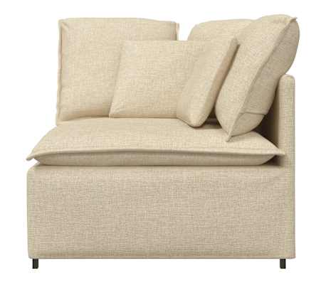 vidaXL Modul de colț pentru canapea modulară cu perne, crem, 100 cm