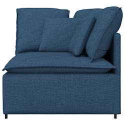 vidaXL Modularni kotni kavč z blazinami moder 100 cm