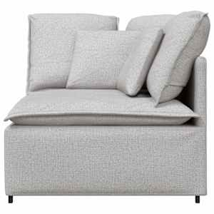 vidaXL Modulinė kampinė sofa su pagalvėlėmis, pilka, 100 cm