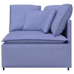 vidaXL Module d'angle pour canap&eacute; modulable avec coussins bleu jean 100 cm