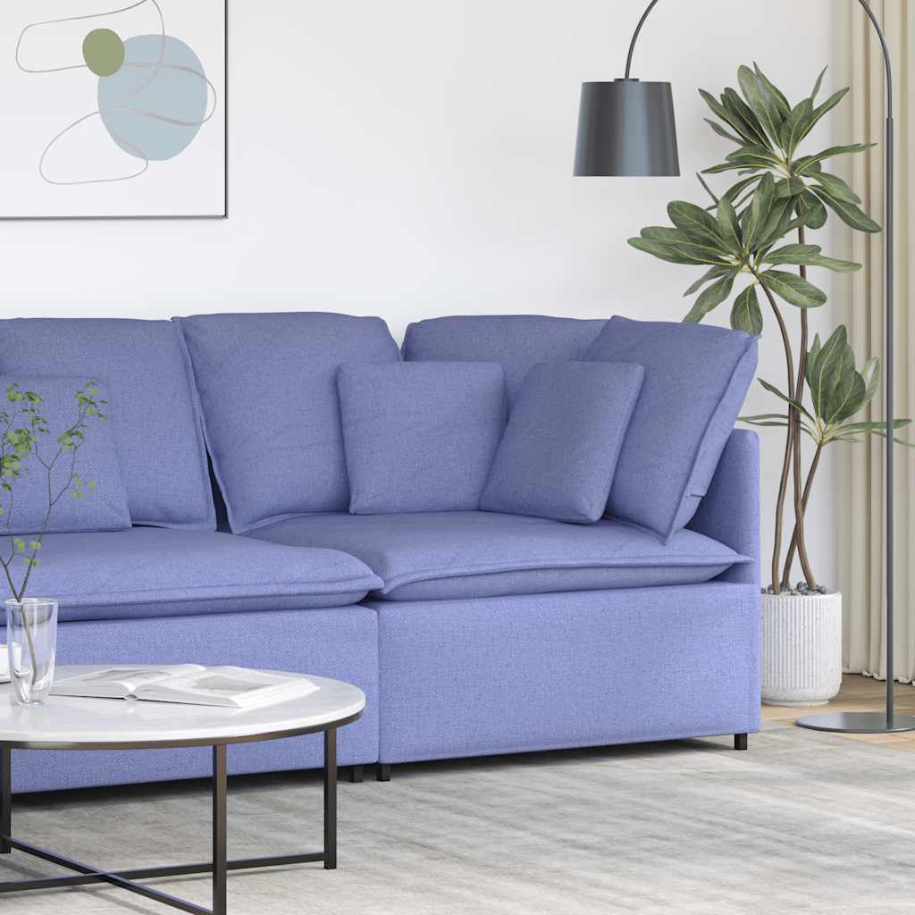 vidaXL Modulares Sofa Eckmodul mit Kissen Jeansblau 100 cm