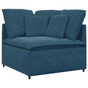 vidaXL mooduldiivani nurgamoodul patjadega, sinine, 100 cm