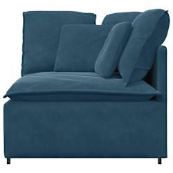 vidaXL Modularni kotni kavč z blazinami moder 100 cm