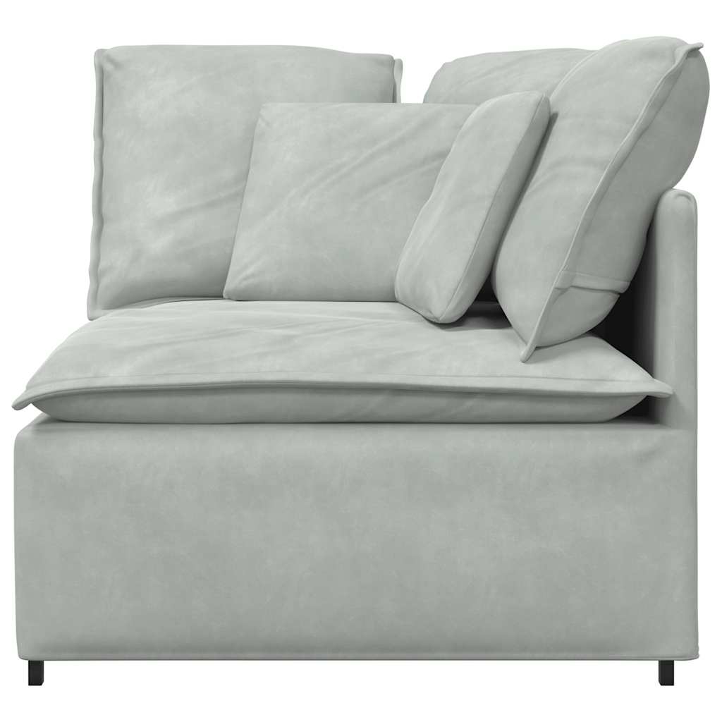 Thumbnail - vidaXL Modulares Sofa Eckmodul mit Kissen Hellgrau 100 cm