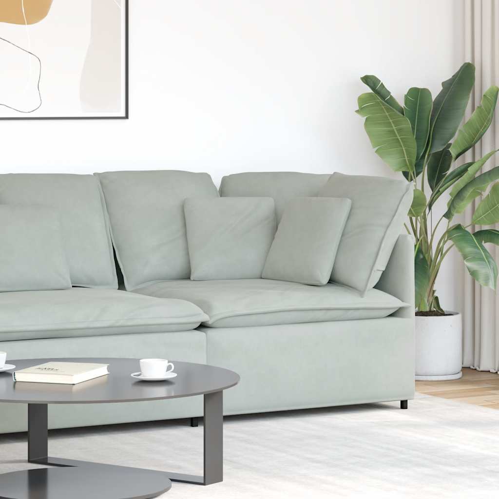 vidaXL Modulares Sofa Eckmodul mit Kissen Hellgrau 100 cm