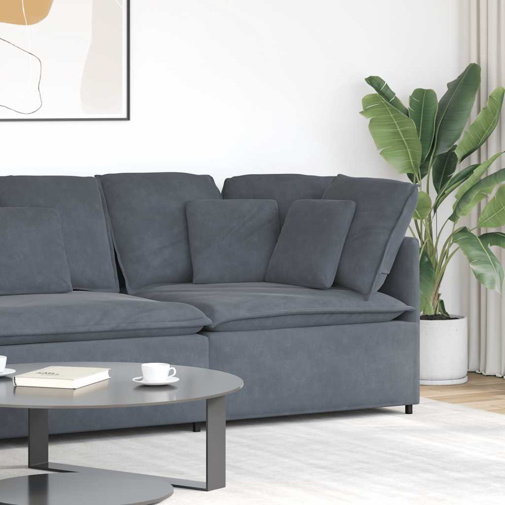 vidaXL Modulares Sofa Eckmodul mit Kissen Dunkelgrau 100 cm