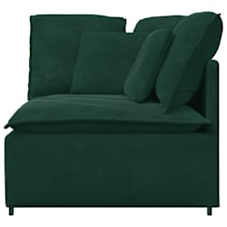vidaXL Module d'angle pour canap&eacute; modulable avec coussins vert fonc&eacute; 100 cm