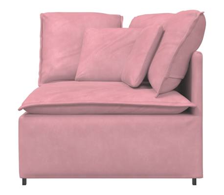vidaXL Modul modular de colț pentru canapea cu perne, roz, 100 cm
