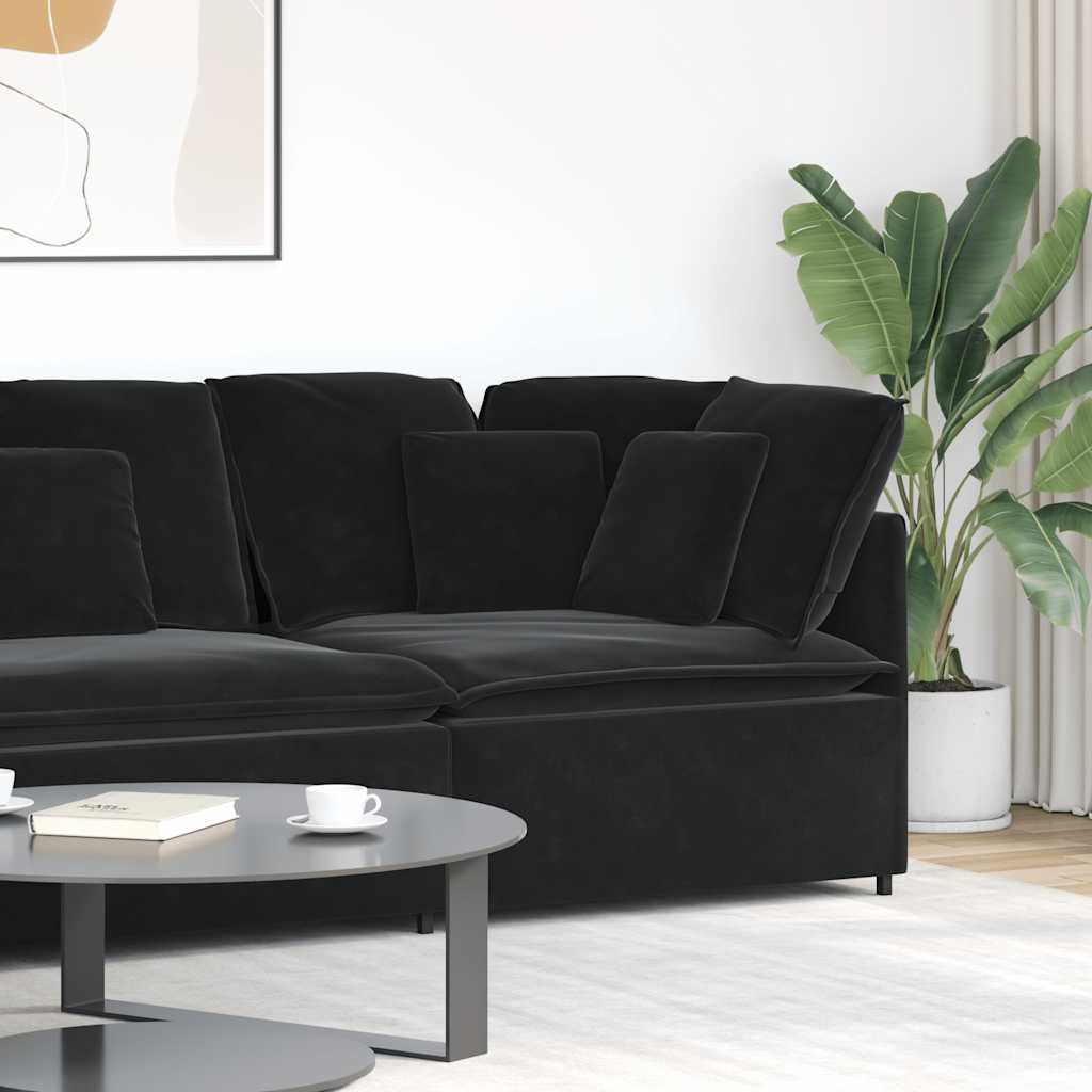 vidaXL Modulares Sofa Eckmodul mit Kissen Schwarz 100 cm