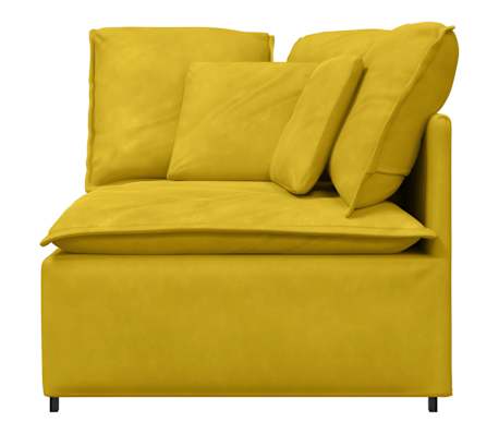 vidaXL Modułowy Narożnik Sofa z Poduszkami Ż&oacute;łty 100 cm