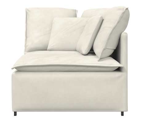 vidaXL Modul de colț pentru canapea modulară cu perne, crem, 100 cm