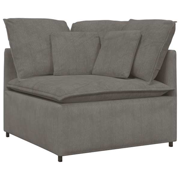 vidaXL mooduldiivani nurgamoodul patjadega, helehall, 100 cm