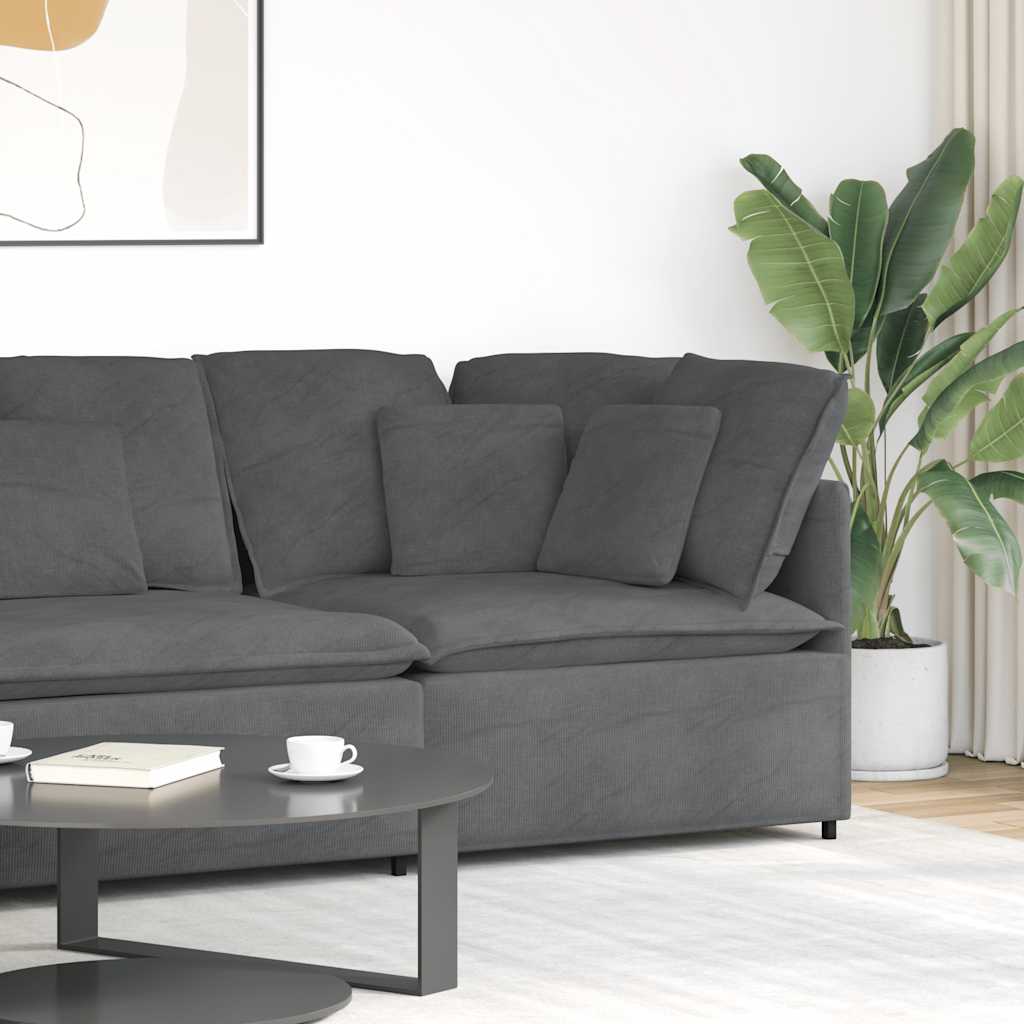 vidaXL Modulares Sofa Eckmodul mit Kissen Dunkelgrau 100 cm