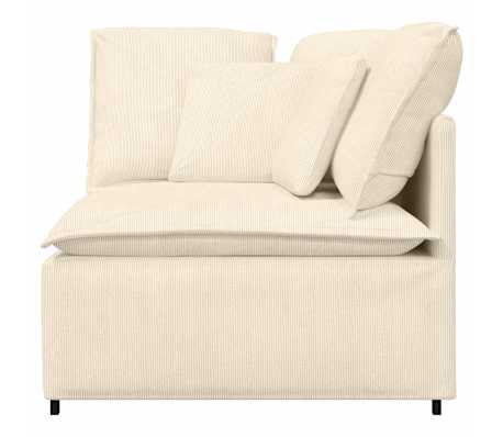 vidaXL Modul de colț pentru canapea modulară cu perne, crem, 100 cm