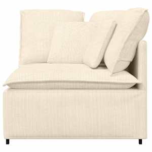 vidaXL Modul de colț pentru canapea modulară cu perne, crem, 100 cm
