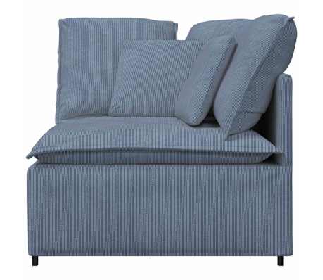 vidaXL Modulares Sofa Eckmodul mit Kissen Blau 100 cm