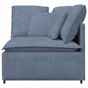 vidaXL Modulares Sofa Eckmodul mit Kissen Blau 100 cm