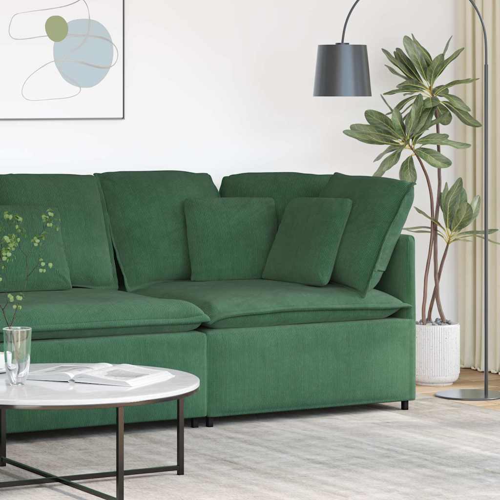 vidaXL Modulares Sofa Eckmodul mit Kissen Dunkelgrün 100 cm