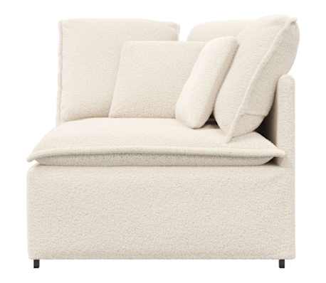 vidaXL Modulo Angolare Divano Modulare con Cuscini Crema 100 cm