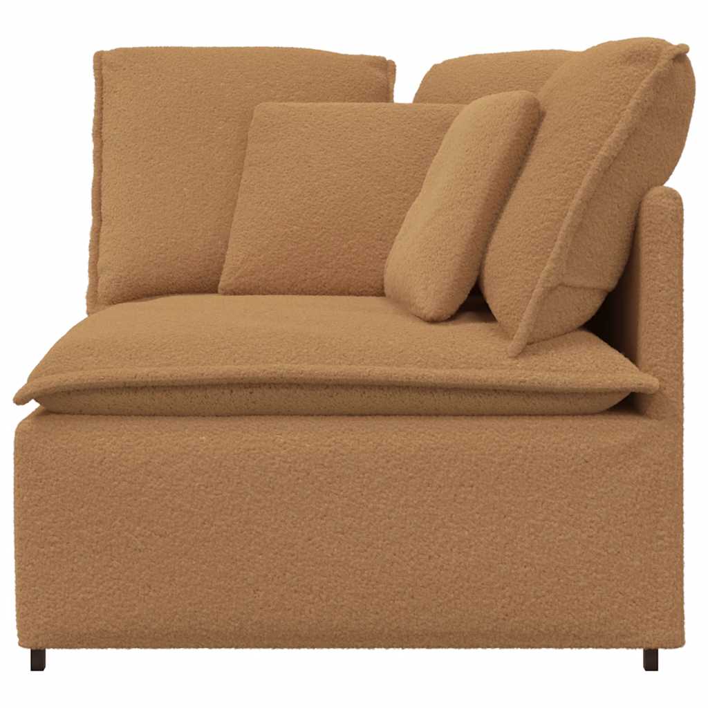 vidaXL Modulaire hoekmodule bank met kussens 100 cm beige afbeelding
