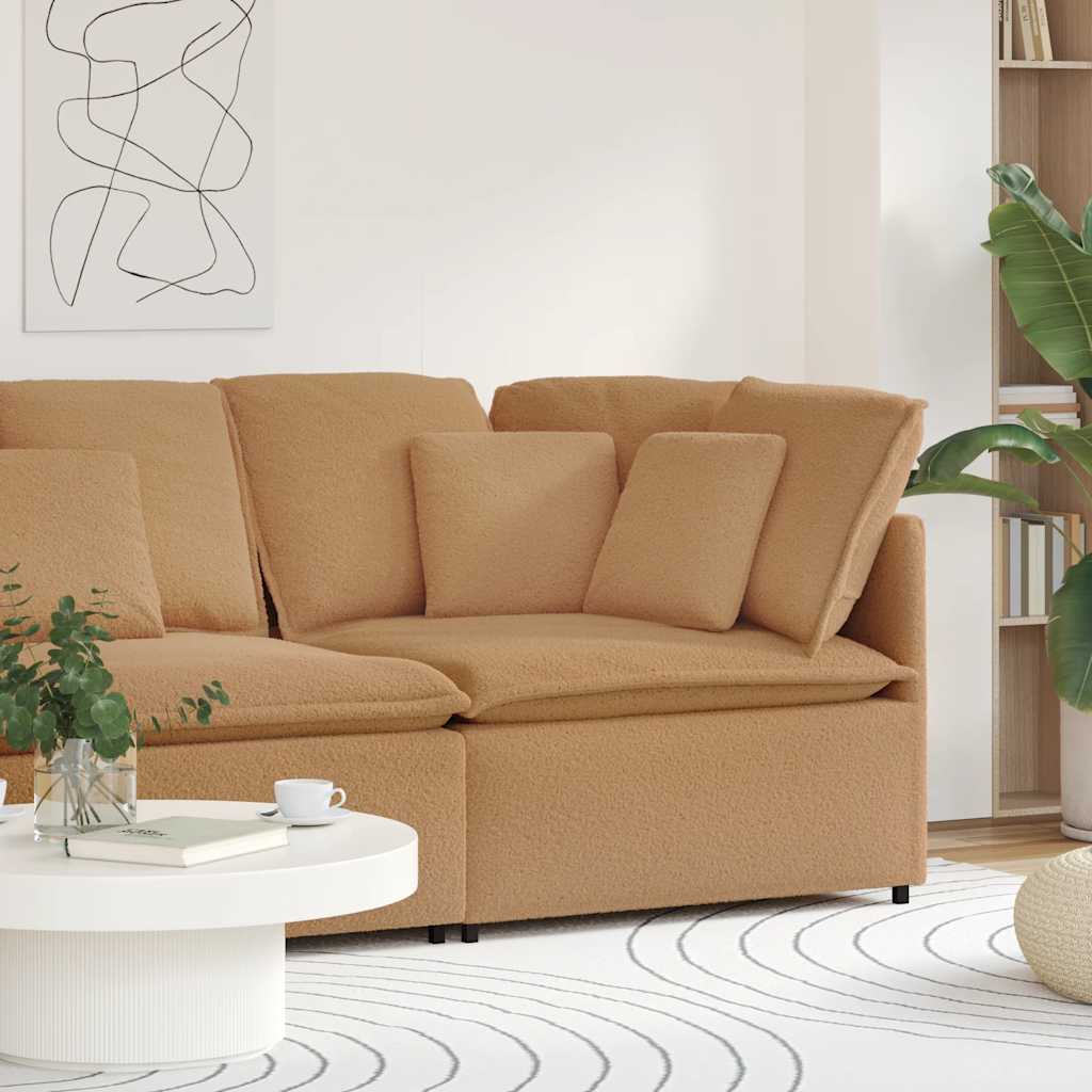 vidaXL Modulares Sofa Eckmodul mit Kissen Beige 100 cm