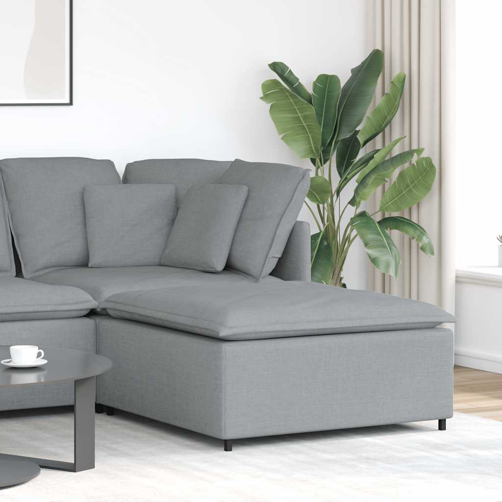 vidaXL Modulares Sofa-Fußhocker-Modul Hellgrau 100 x 100 x 48 cm