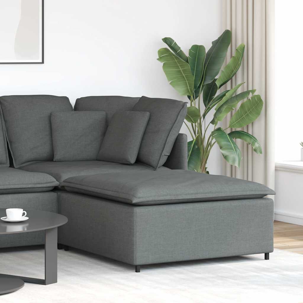 vidaXL Modulares Sofa Fußhocker-Modul Dunkelgrau 100x100x48 cm