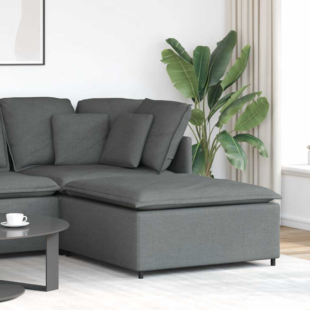vidaXL Modulares Sofa-Fußhocker-Modul Dunkelgrau 100 x 100 x 48 cm