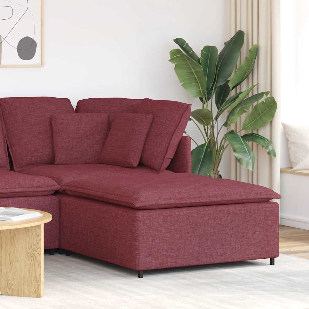 vidaXL Modulares Sofa-Fußhocker-Modul Weinrot 100x100x48 cm