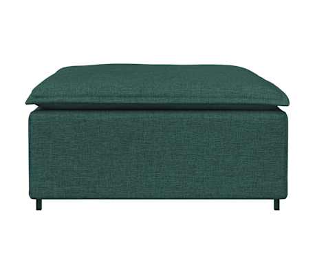 vidaXL Modulares Sofa-Fu&szlig;hocker-Modul Dunkelgr&uuml;n 100 x 100 x 48 cm