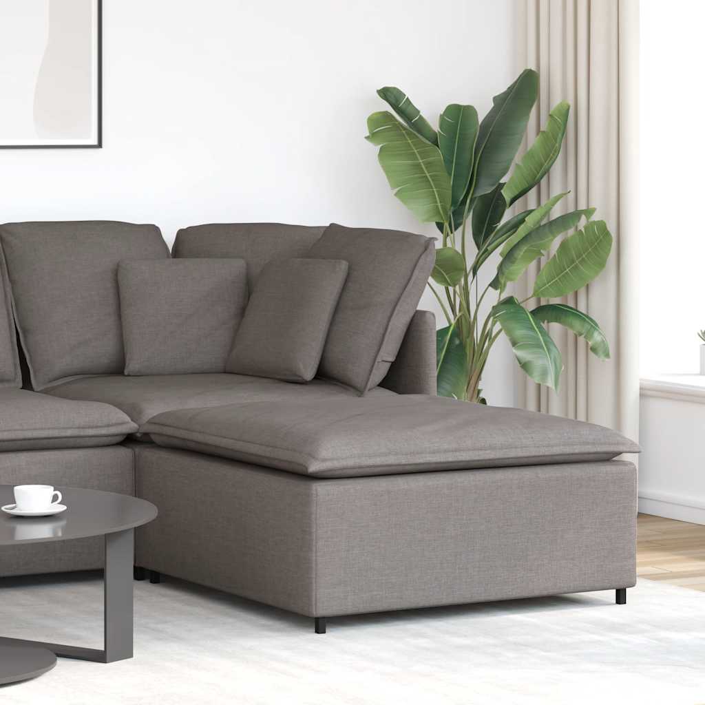 vidaXL Modulares Sofa-Fußhocker-Modul Taupe 100x100x48 cm