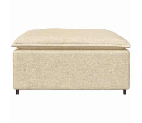 vidaXL Sofá modular con reposapiés, color crema, 100 x 100 x 48 cm