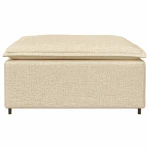 vidaXL Sofá modular con reposapiés, color crema, 100 x 100 x 48 cm