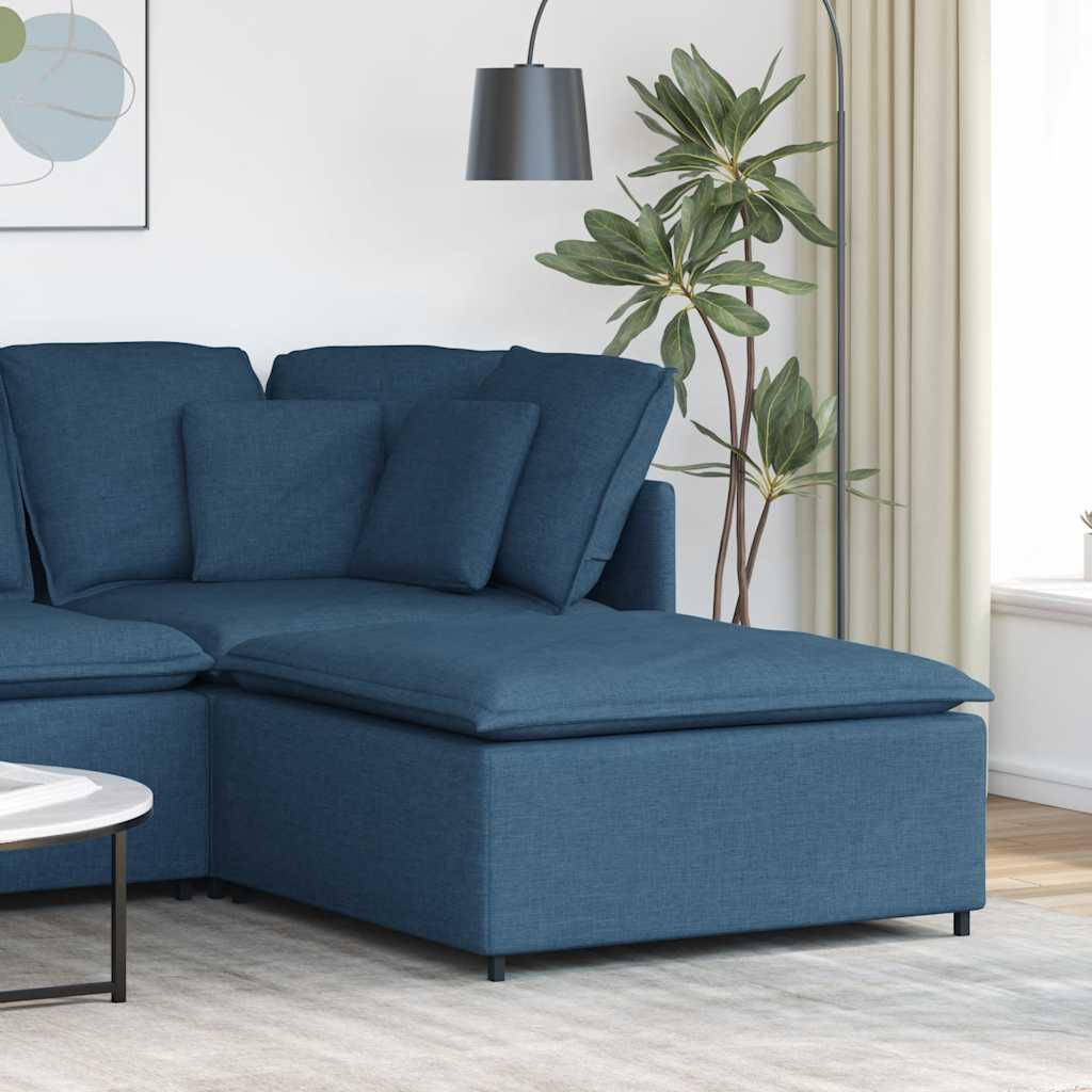 vidaXL Modulares Sofa-Fußhocker-Modul Blau 100 x 100 x 48 cm