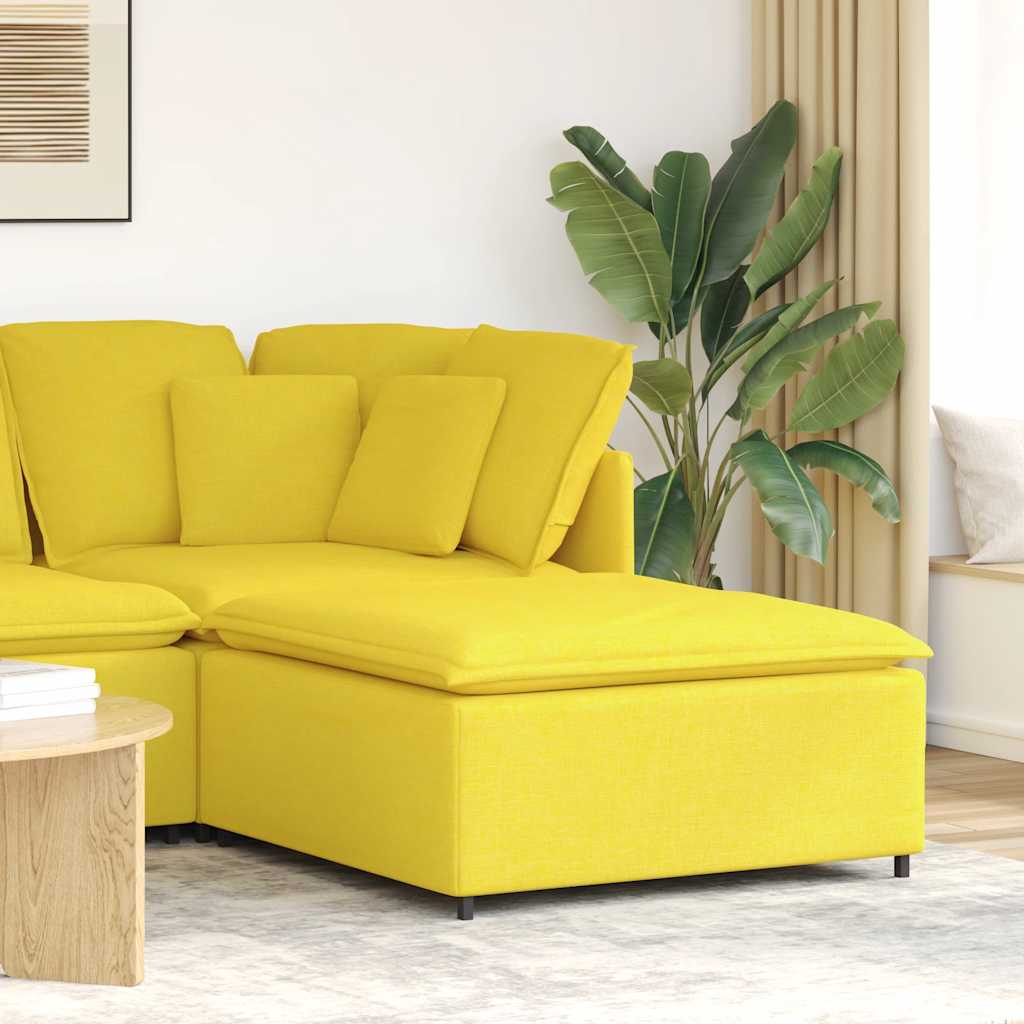 vidaXL Modulares Sofa-Fußhocker-Modul Hellgelb 100x100x48 cm