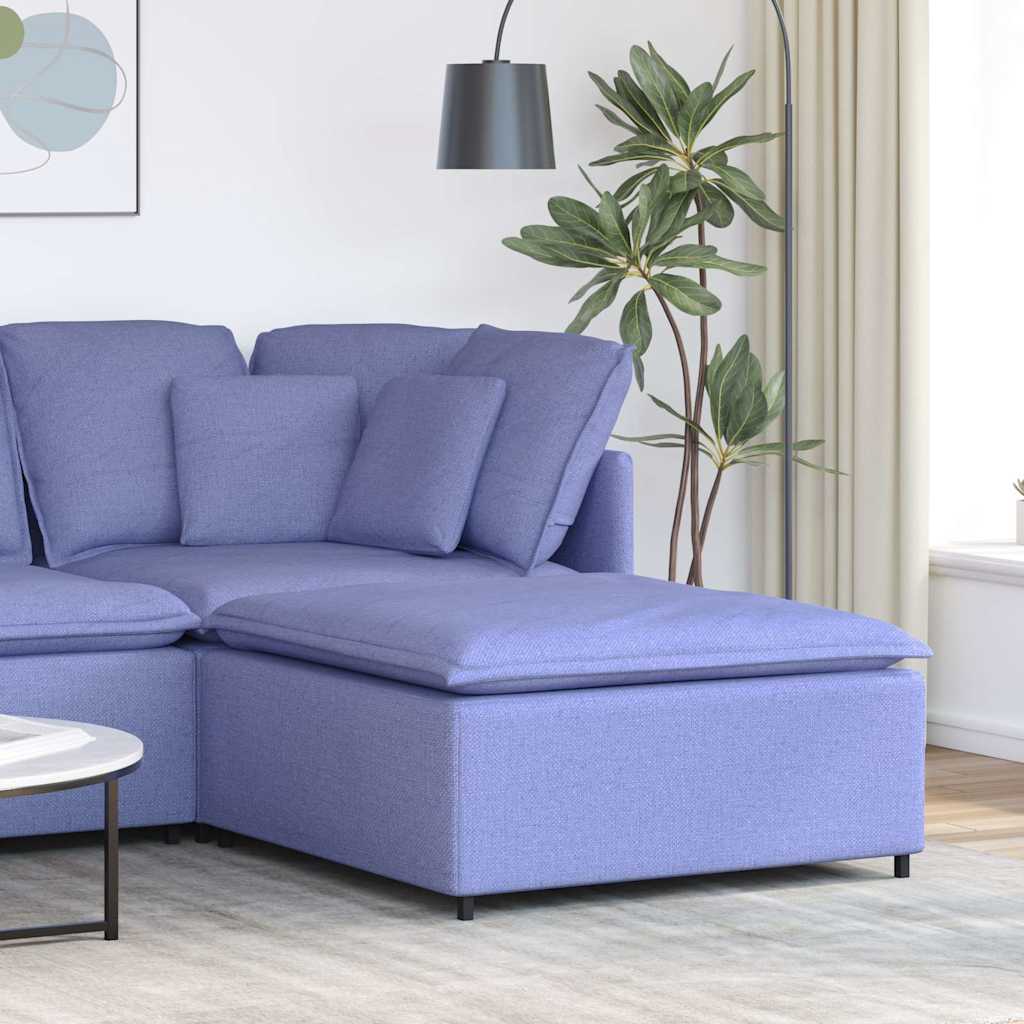vidaXL Modulares Sofa-Fußhocker-Modul Jeansblau 100x100x48 cm