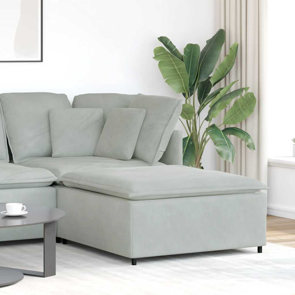 vidaXL Modulares Sofa Fußhocker-Modul Hellgrau 100x100x48 cm