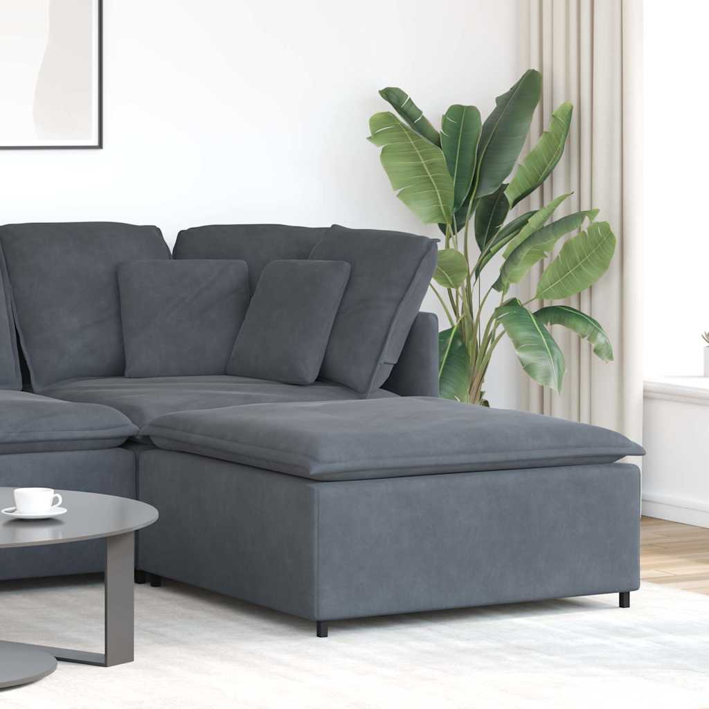 vidaXL Modulares Sofa Fußhocker-Modul Dunkelgrau 100x100x48 cm