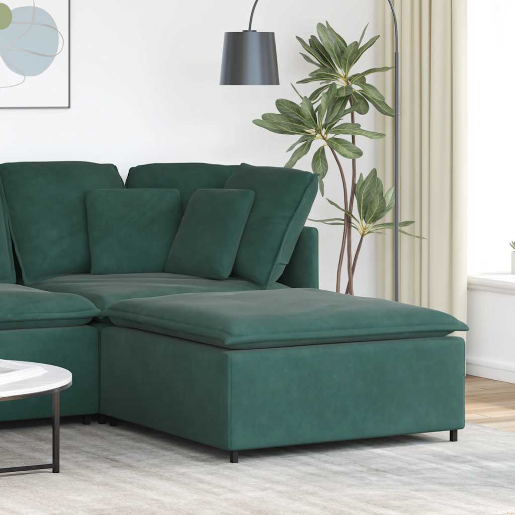 vidaXL Modulares Sofa Fußhocker-Modul Dunkelgrün 100x100x48 cm