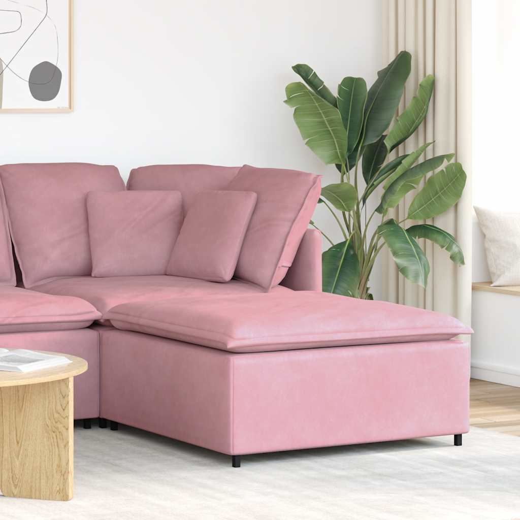 vidaXL Modulares Sofa Fußhocker-Modul Rosa 100x100x48 cm