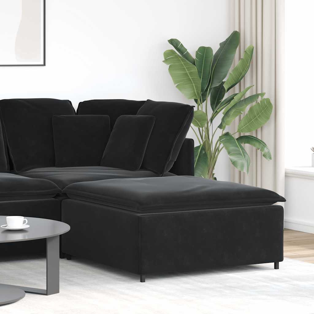 vidaXL Modulares Sofa Fußhocker-Modul Schwarz 100x100x48 cm