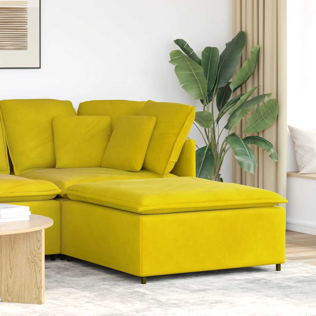 vidaXL Modulares Sofa Fußhocker-Modul Gelb 100x100x48 cm