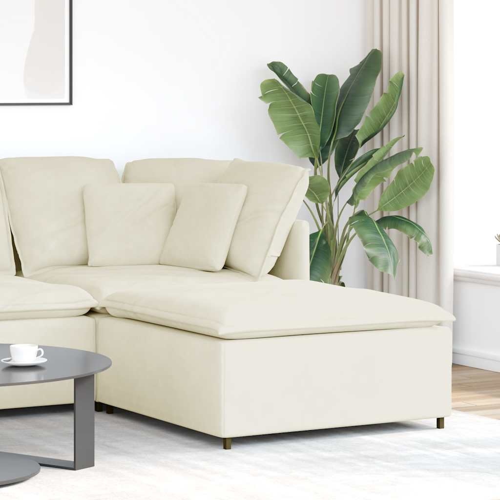 vidaXL Modulares Sofa Fußhocker-Modul Creme 100x100x48 cm
